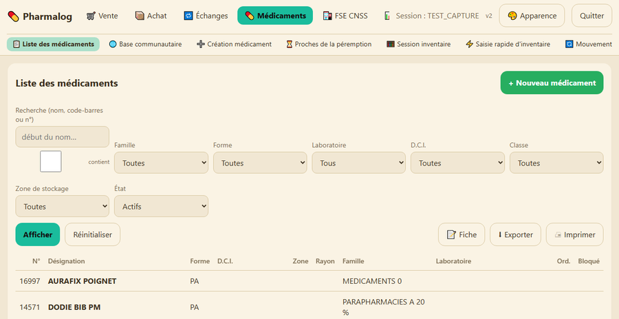 Liste des médicaments Pharmalog